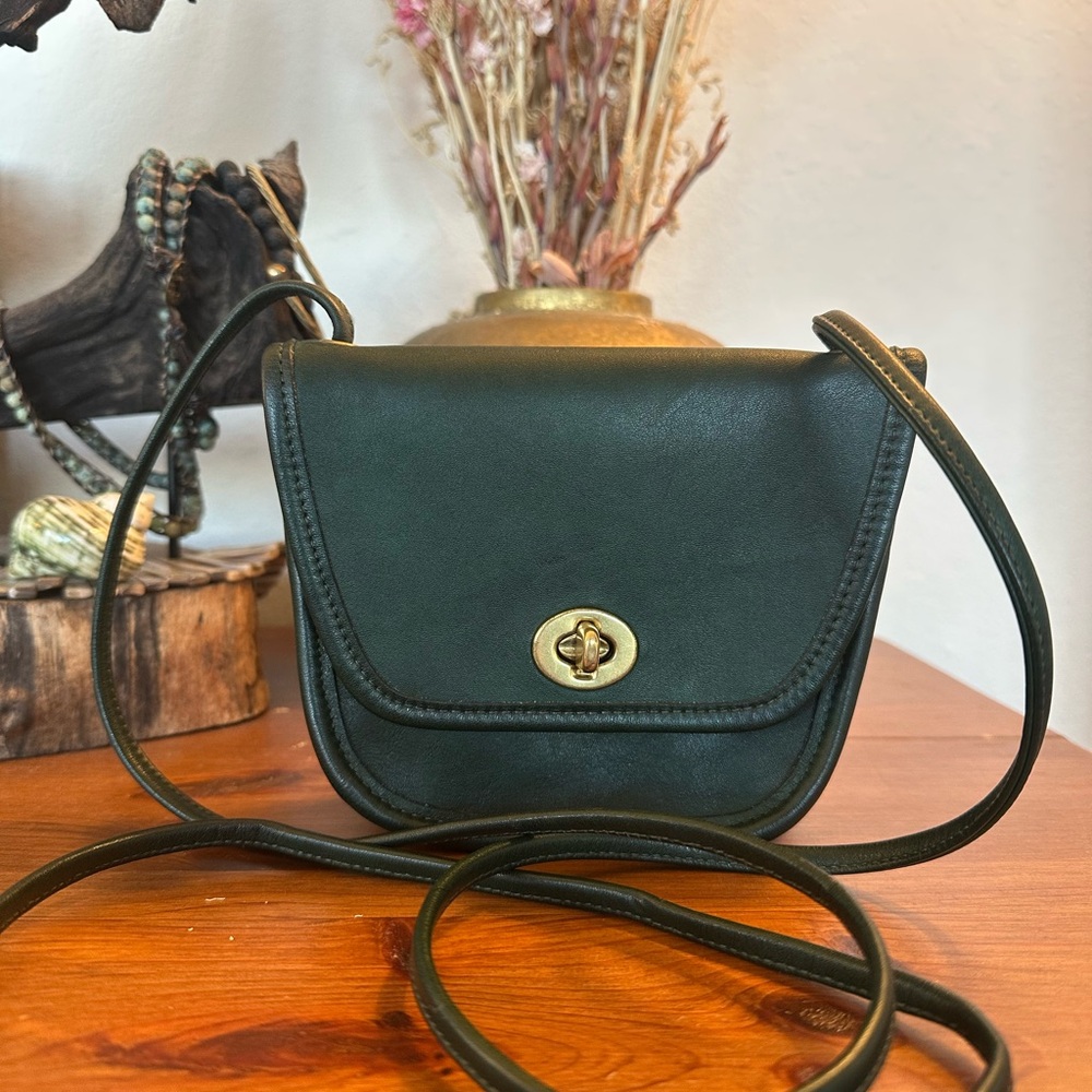 Rare Vintage Coach Bottle Green Everett Leather Crossbody Bag